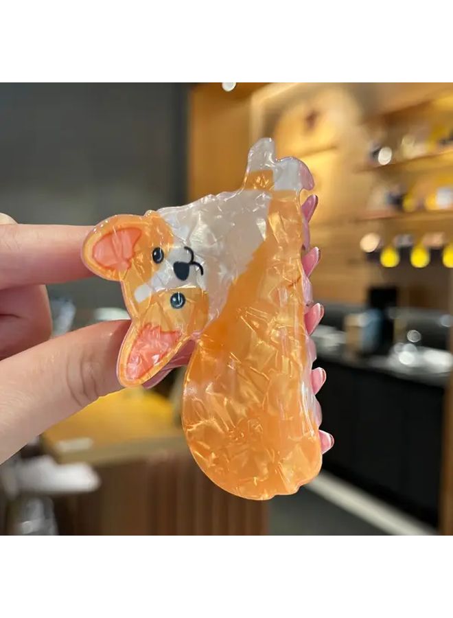 Cute Y2K Corgi Dog Acrylic Hair Claw Clip Large Dimensional Hair Accessory Color A - Image 2